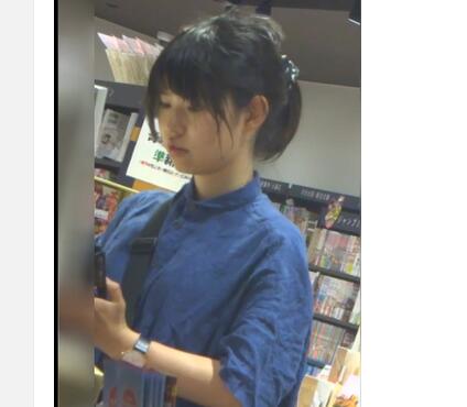 【自行打包】书店抄底蓝衣短裙可爱学生妹【290M】